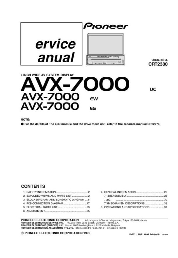 AVX-7000, AVX-P7000CD_CRT2380_CRT2276_CRT2379